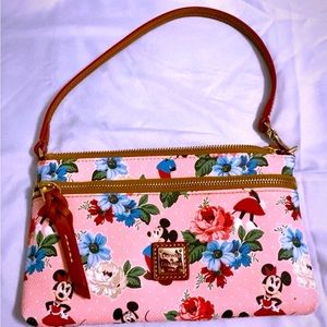 dooneyandbourke Mickey and Minnie Mouse Floral wristlet- without strap